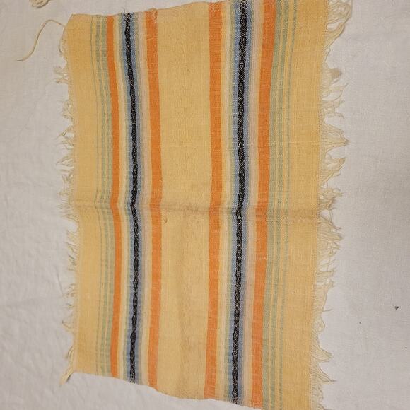 Vintage MCM Southwest Mexican Tablecloth Woven 2 Matching Napkins Fine Quality - Picture 7 of 11